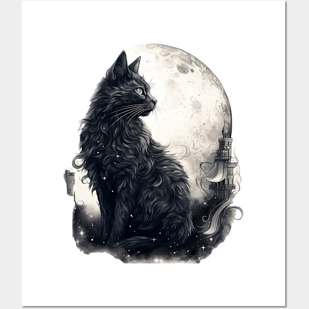 Feline Moonlight Wall Art by Scribbles2Baubles